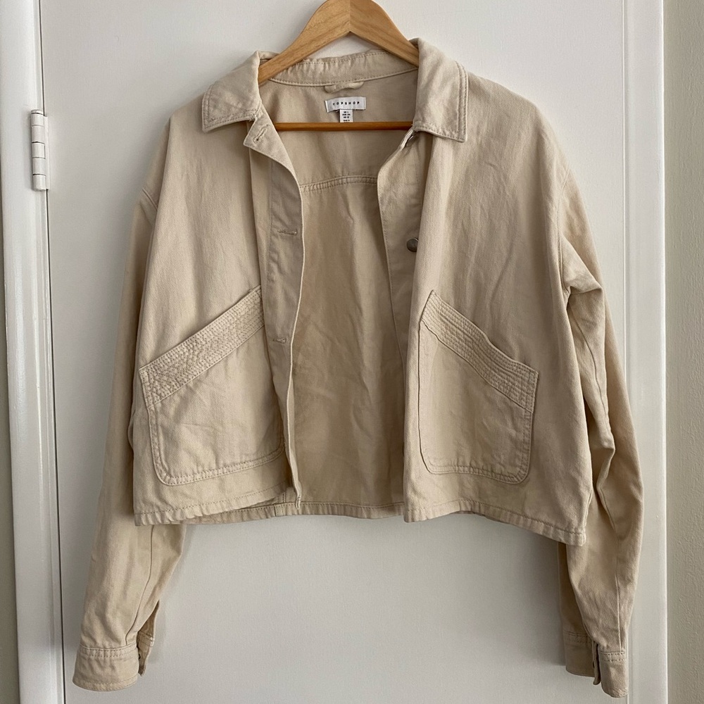 Topshop Cropped Twill Jacket